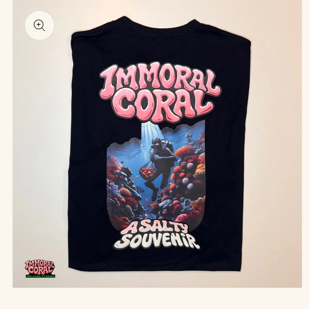 Immoral Coral Black Graphic T-Shirt
